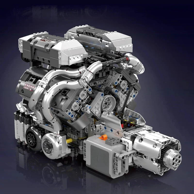 Mould King 10201 - W16 Engine & Transmission - vue 3 | Power Blockz