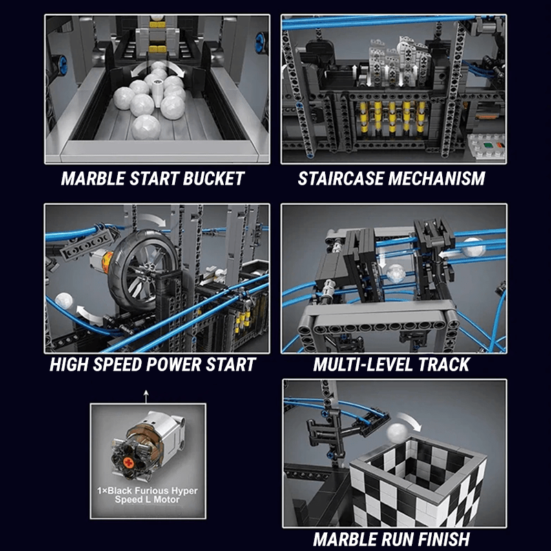 Mould King 26002 - Motorised GBC Marble Run - vue 4 | Power Blockz