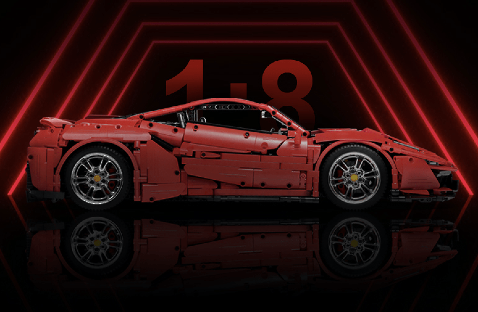 V8 488 Italian Supercar Red - vue 5