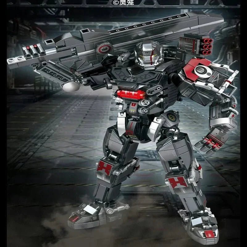 Heavy Duty Mecha Robot MU2 White Shark Bricks Toy | 802pcs - Heavy Duty Mecha Robot MU2 White Shark Bricks Toy - vue 2 | Power Blockz