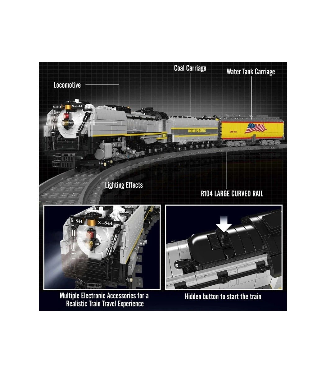 Mould King 12031 - Union Pacific 844 Locomotive - vue 6 | Power Blockz