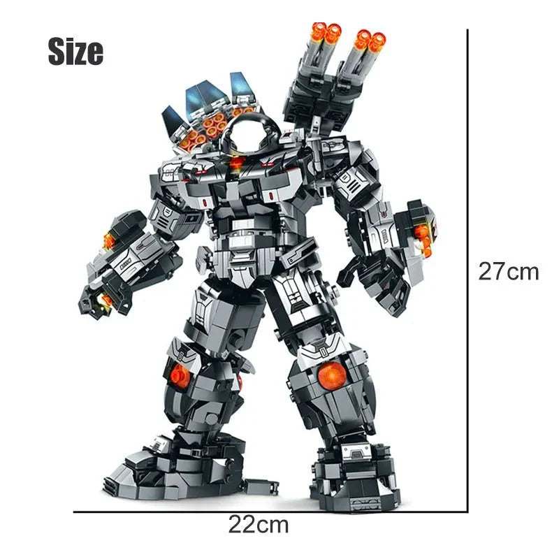 Ly 76060 - Transforming Super Heroes Steel Mecha Robot Bricks Toy - vue 8 | Power Blockz