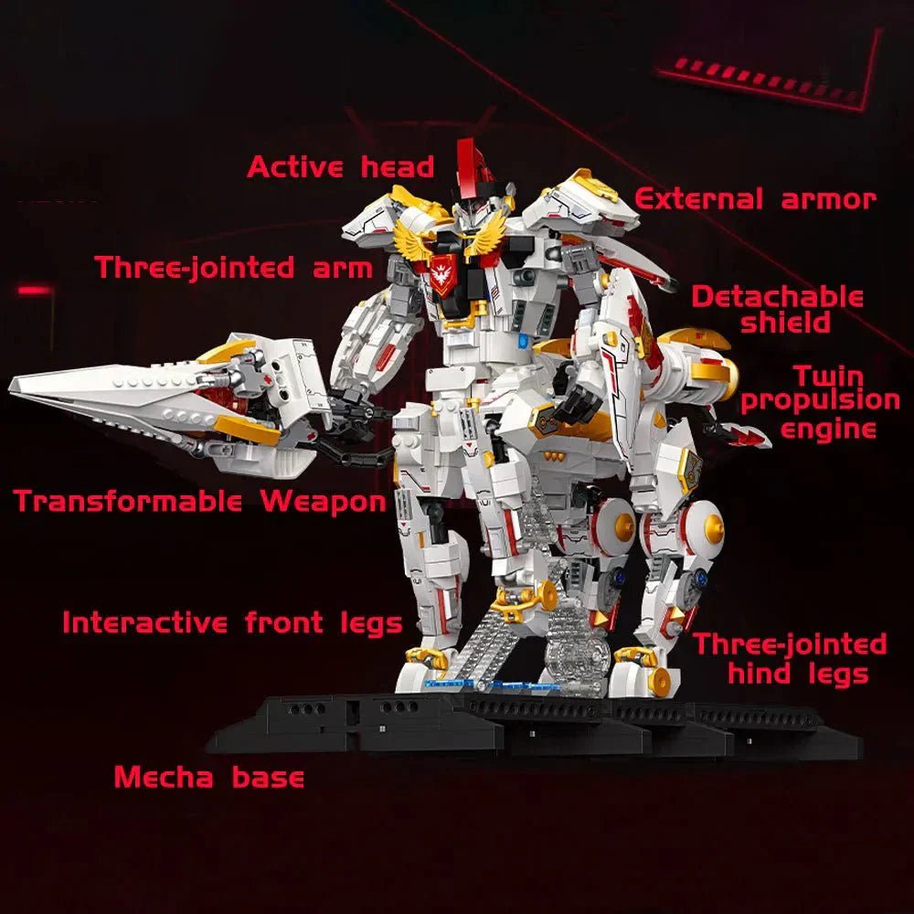 Deformation Silver Wing Cavalary Robot | 1389pcs - Deformation Silver Wing Cavalary Robot - vue 8 | Power Blockz