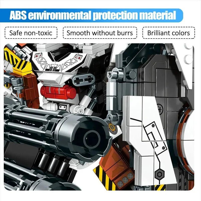 Mecha MU2 Heavy Defense White Shark Robot Bricks Toy | 1495pcs - Mecha MU2 Heavy Defense White Shark Robot Bricks Toy - vue 7 | Power Blockz