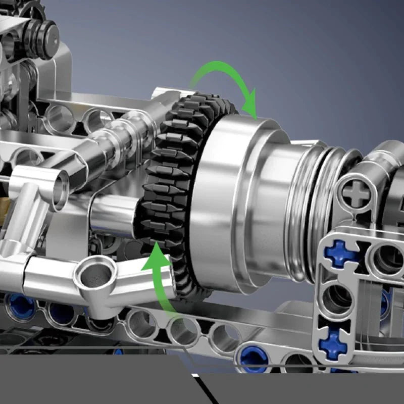 Mould King 10207 - PAG Supercar V12 Engine Technic - vue 6 | Power Blockz