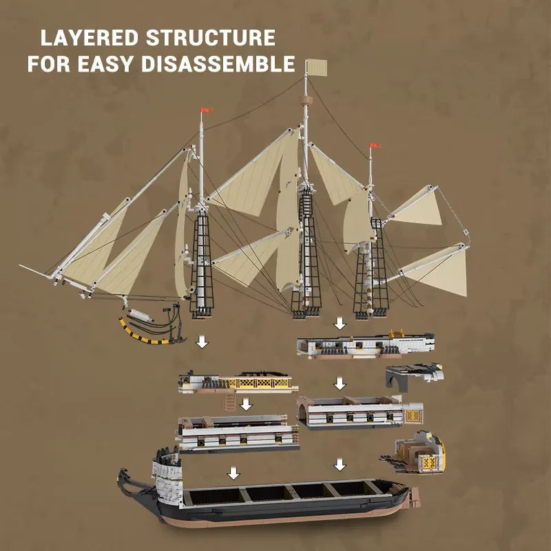 Reobrix 66048 - Endeavor Sailing Ship - vue 2 | Power Blockz