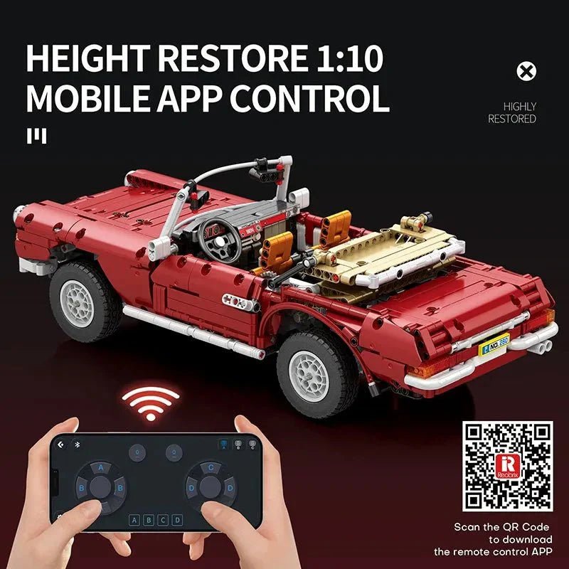 Reobrix 11005 - RC Motorized Vintage Roadster - vue 5 | Power Blockz