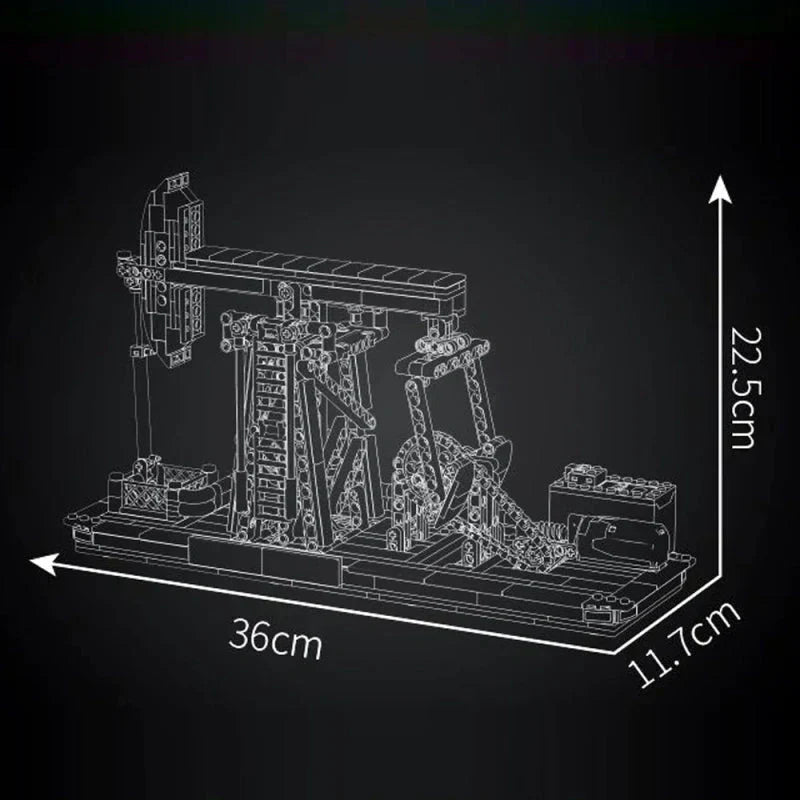 Mould King 17087 - Motorized Oil Well Rig - vue 8 | Power Blockz