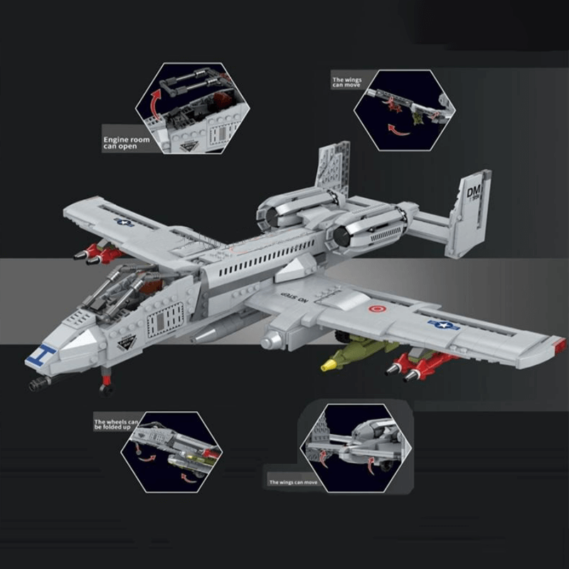 Sluban M38-B1362 - A-10 Ground Attack Aircraft - vue 4 | Power Blockz