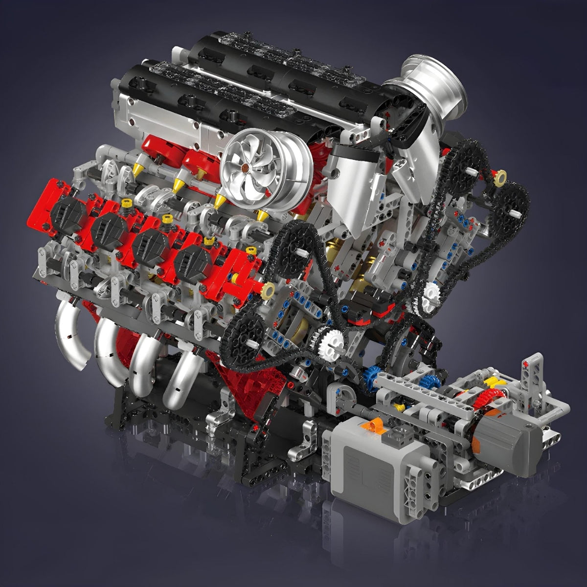 Mould King 10130 - Italian F488 V8 Engine - vue 4 | Power Blockz