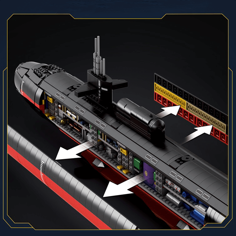 Reobrix 800 - Military Los Angeles-Class SSN Submarine - vue 3 | Power Blockz