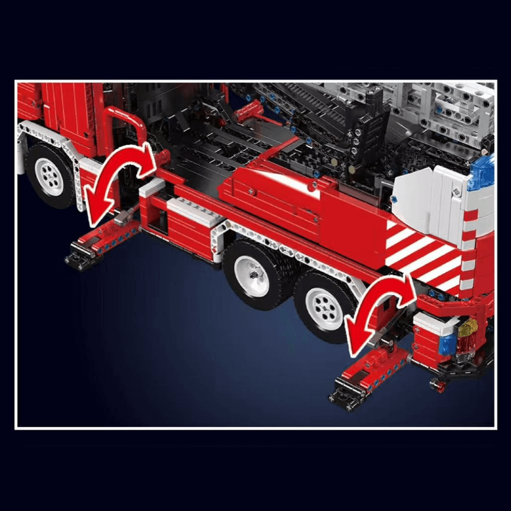 Mould King 17022 - Fire Rescue Ladder Truck - vue 9 | Power Blockz