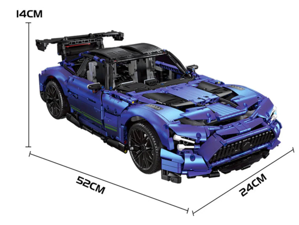 Jiestar 92025 - Static Version - Blue Track GTR V8 Coupe - vue 5 | Power Blockz