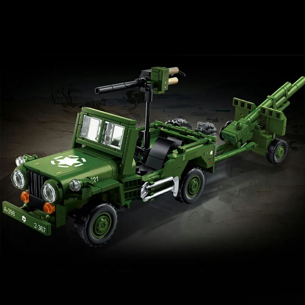 Sluban M38-B0853 - WWII American Willys Jeep - vue 3 | Power Blockz