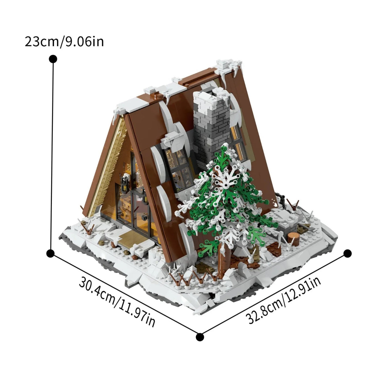 Xbert 66151 - A-Frame Snow Cabin - vue 9 | Power Blockz