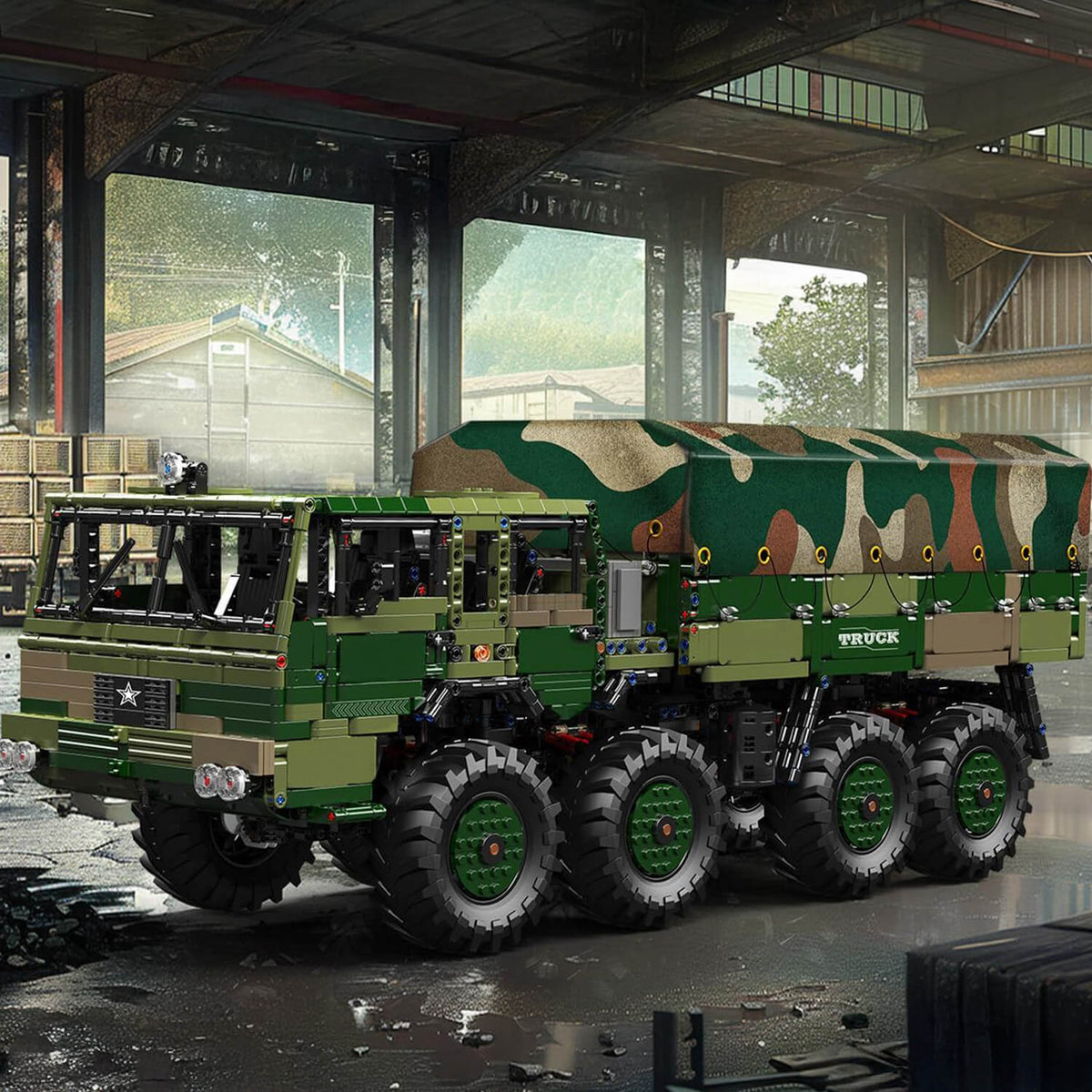 Mould King 20039 - RC 4x4 Military Hauler - vue 4 | Power Blockz