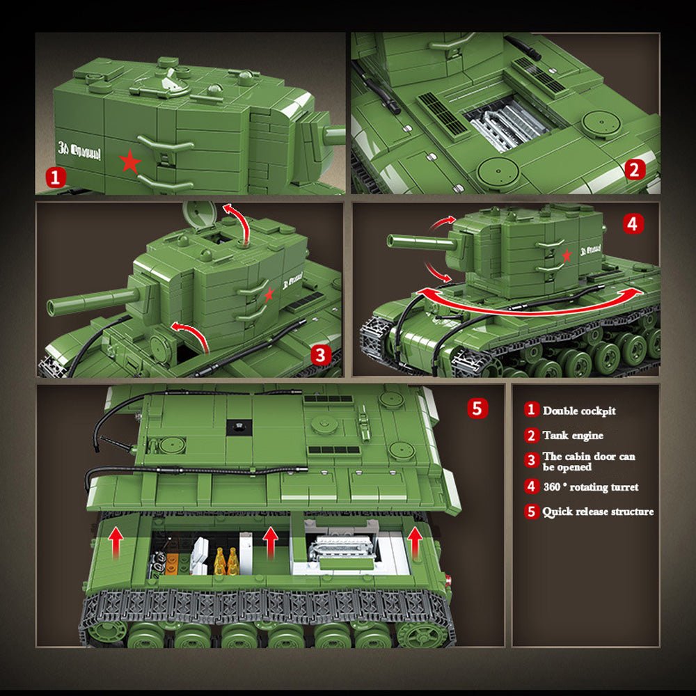 Cobi 2731 - KV-2 Heavy Tank - vue 6 | Power Blockz