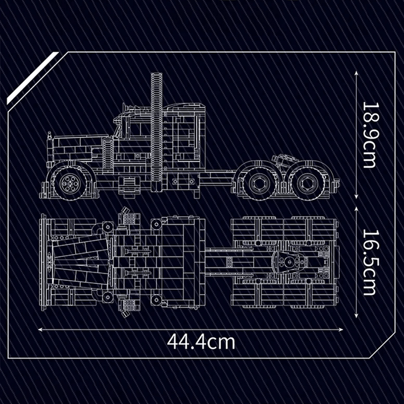 Mould King 10037 - Rugged American Pickup - vue 8 | Power Blockz