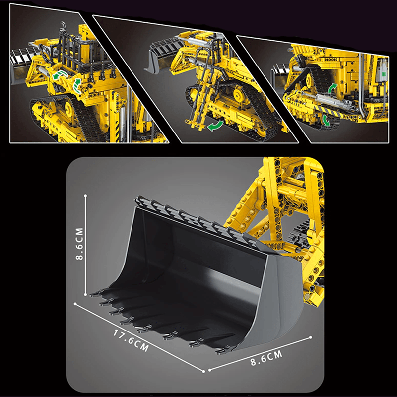Mould King 17023 - RC Pneumatic Bulldozer - vue 2 | Power Blockz