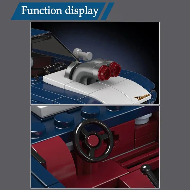 Mould King 27048 - Mini Retro Pony Car - vue 3 | Power Blockz