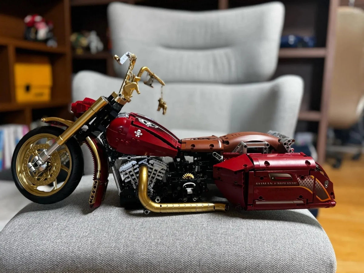 KBOX 10514 - Red Custom Chopper - vue 2 | Power Blockz