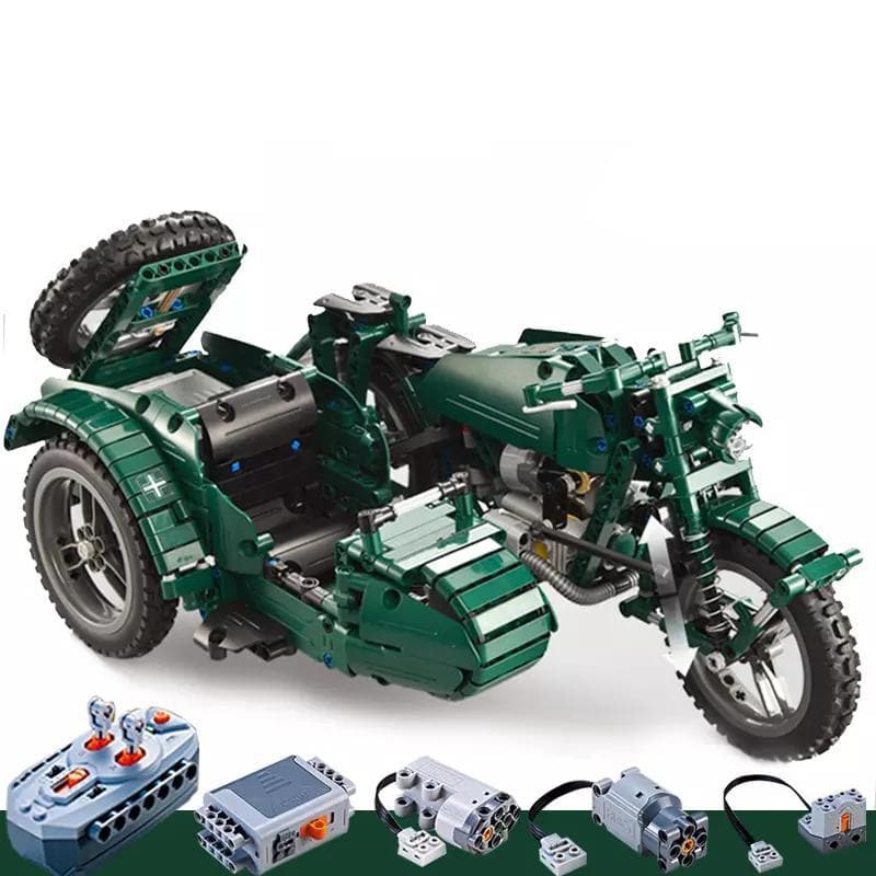 CaDa C51021W - WWII Military Motorcycle - vue 4 | Power Blockz