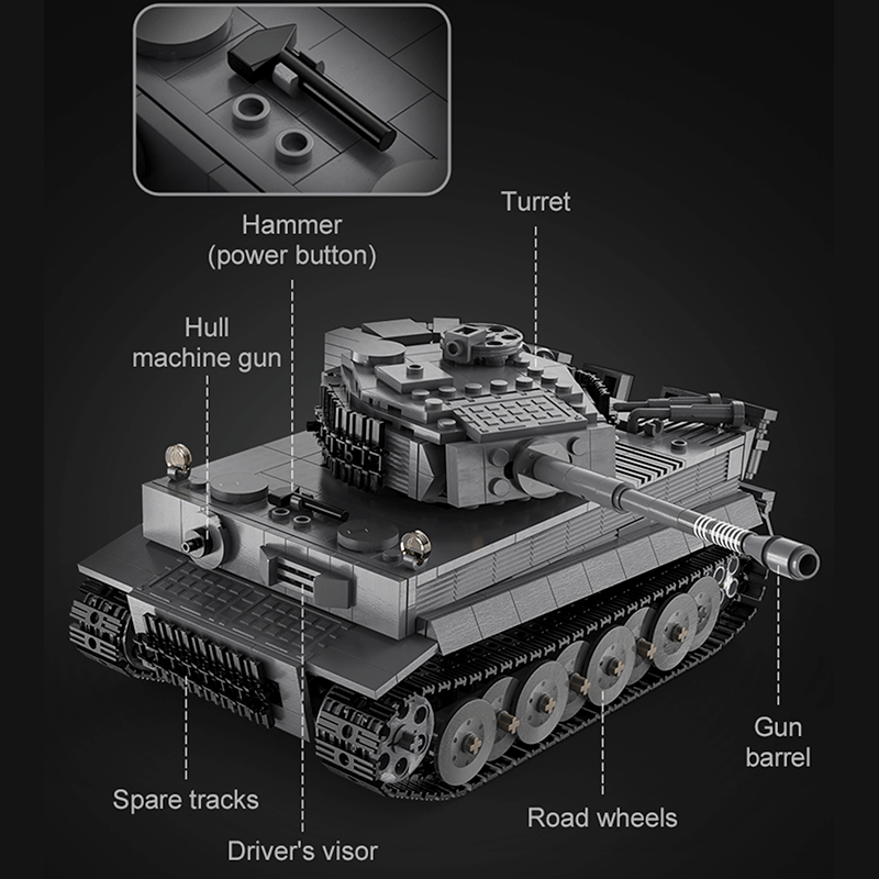 CaDa C61071W - Remote Controlled Tank - vue 15 | Power Blockz