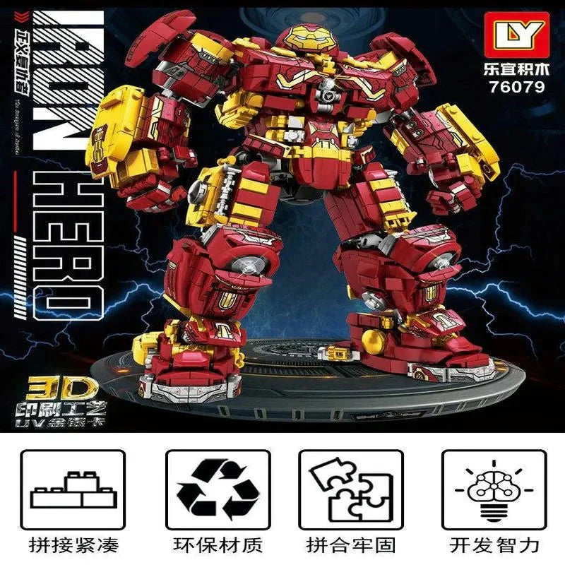 Ly 76066 - Super Heroes Marvel Iron Hero Warrior Robot Bricks Toy - vue 8 | Power Blockz