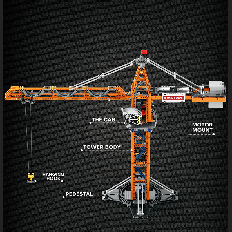 Reobrix 22013 - Motorized Tower Crane - vue 4 | Power Blockz