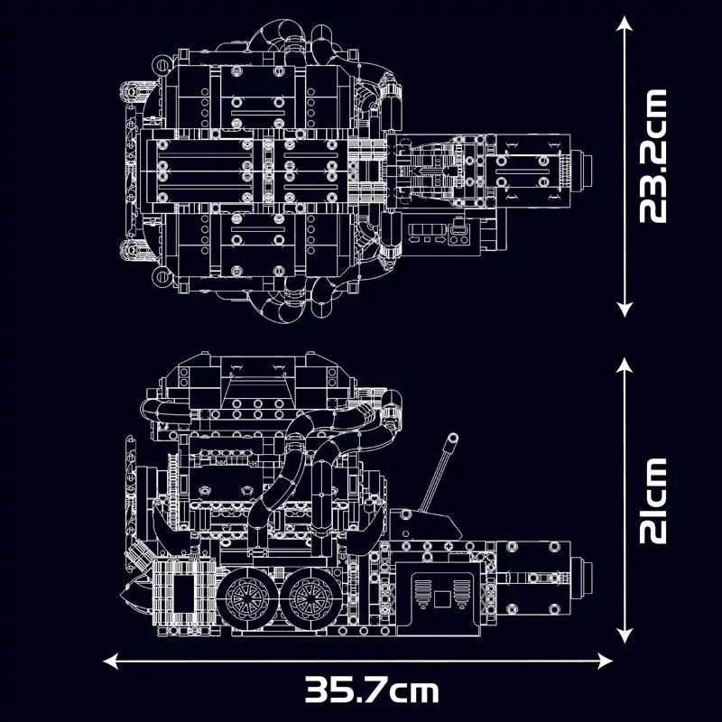 Mould King 10201 - W16 Engine & Transmission - vue 7 | Power Blockz