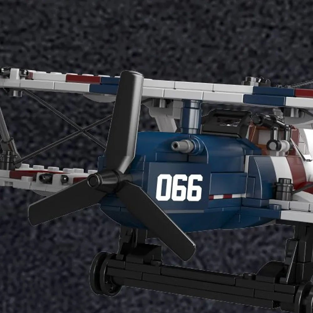 Mould King 24066 - Racing Biplane American Style - vue 4 | Power Blockz