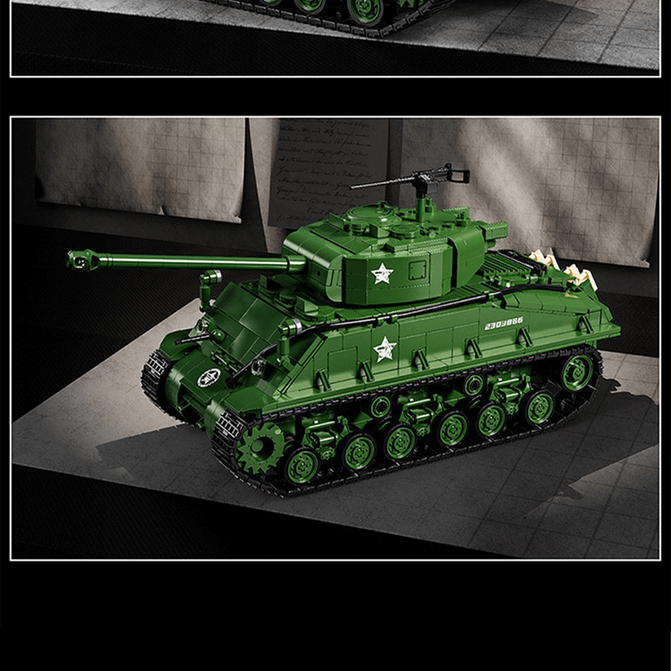 12GO 97010 - M4 Sherman Battle Tank - vue 9 | Power Blockz