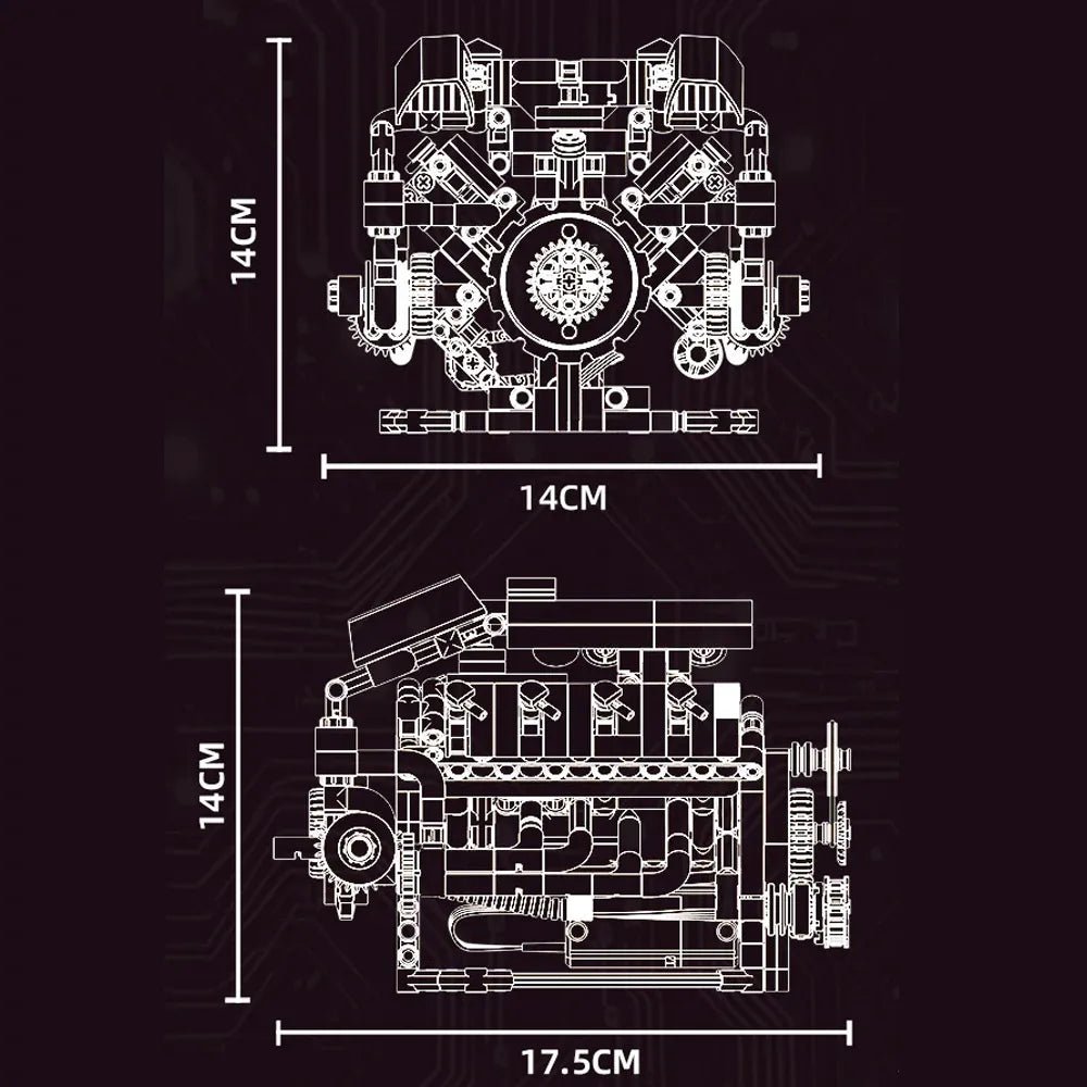 Kaixing 96207 - F40LM Le Mans V8 Engine - vue 7 | Power Blockz