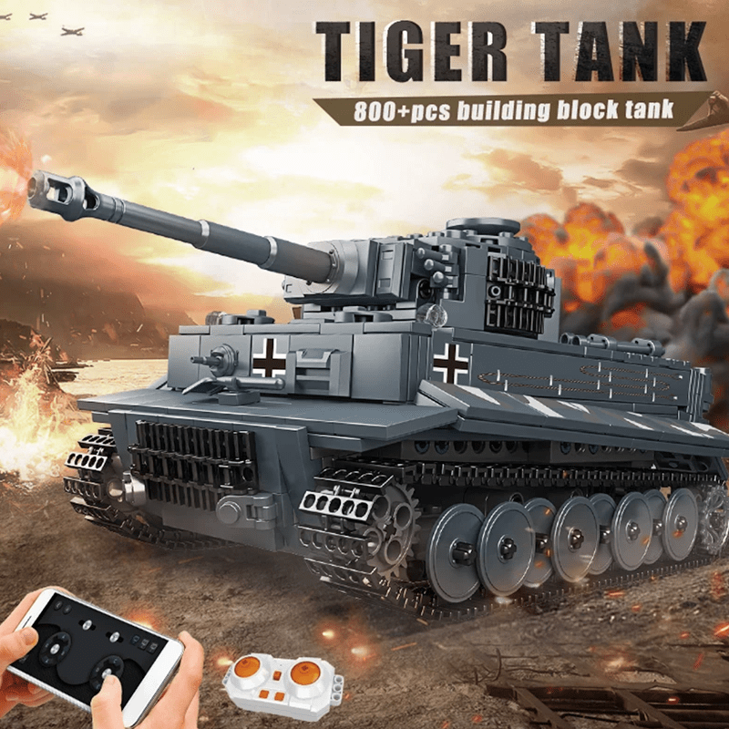 Mould King 20014S - Remote Controlled Tiger Tank - vue 8 | Power Blockz