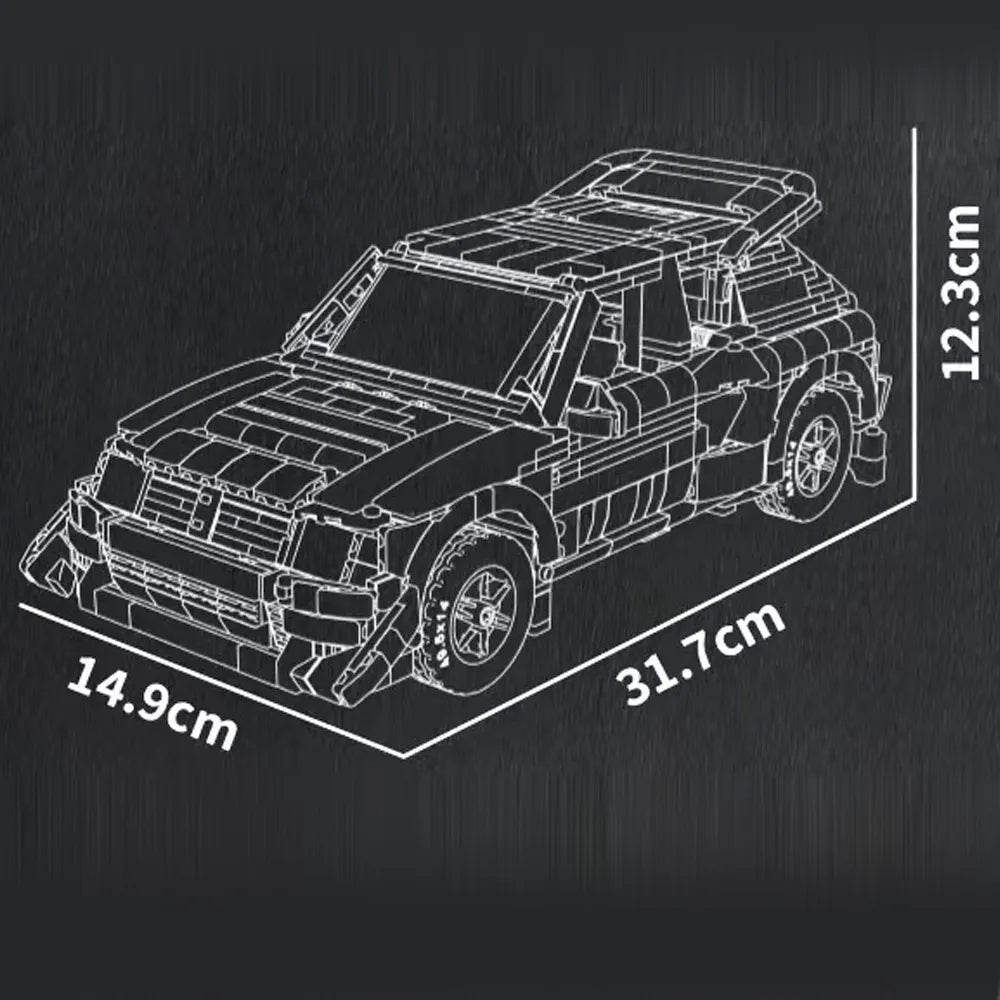 MouldKing 10272 - 205 T16 EVO2 Classic Rally - vue 8 | Power Blockz