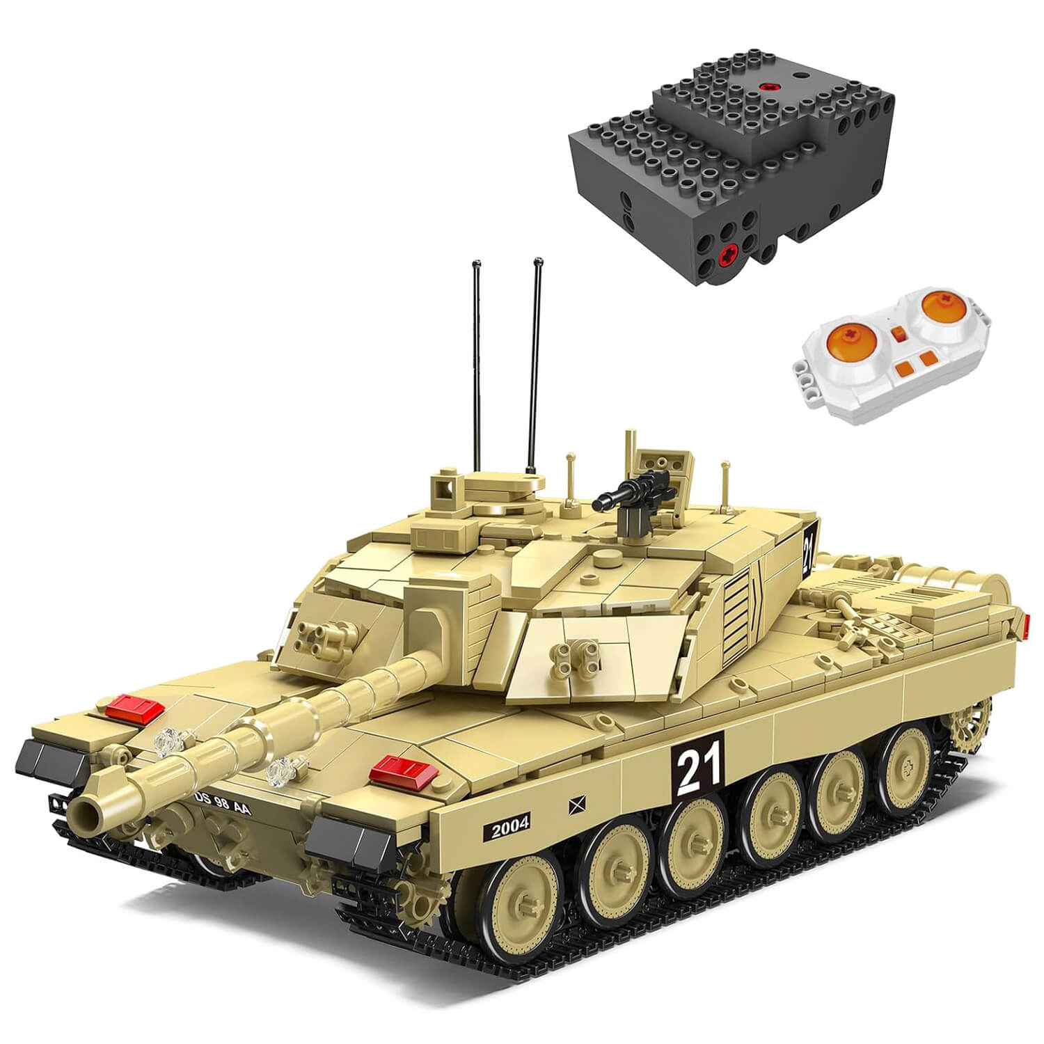 Mould King 2037 - Challenger 2 Battle Tank RC - vue 4 | Power Blockz