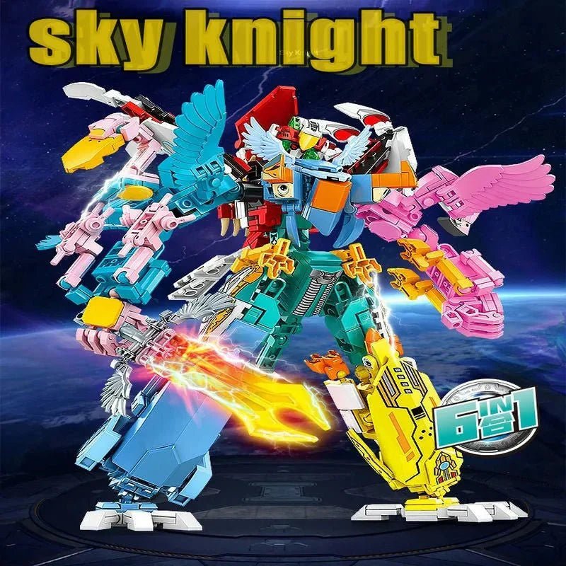 Sembo Flying Birds Mecha - Transformation Flying Birds Robot Sky Knight - vue 3 | Power Blockz