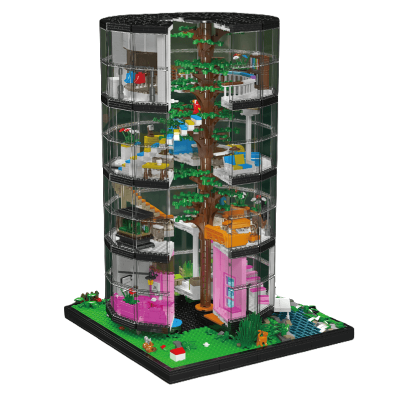 Mould King 16013 - Glass Dome Tree House - vue 2 | Power Blockz