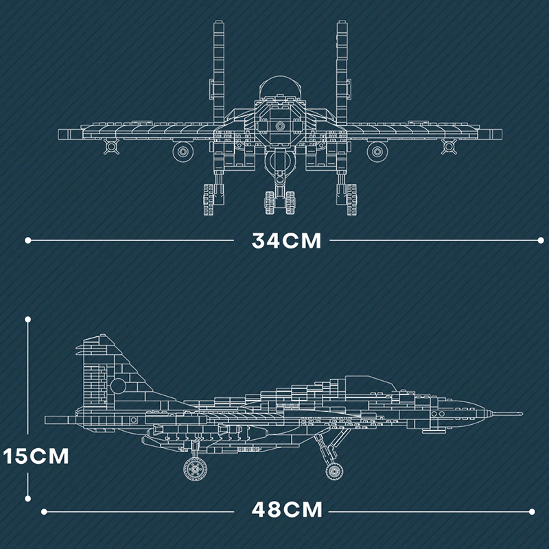 Reobrix 33024 - MiG Gurevich MIG-29 Fighter - vue 7 | Power Blockz