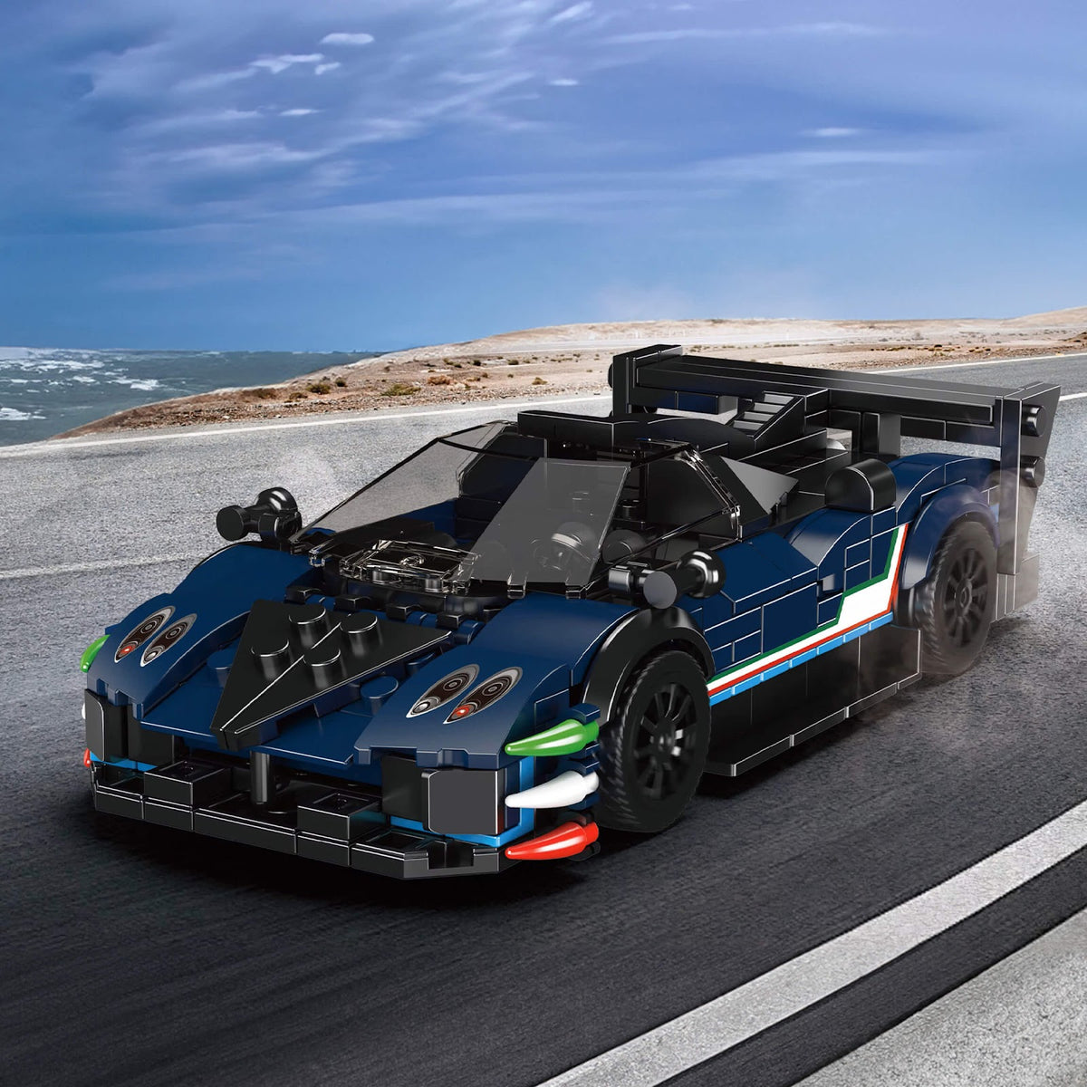 Mould King 27094 - Italian Huayra Tricolore Monster V12 - vue 2 | Power Blockz