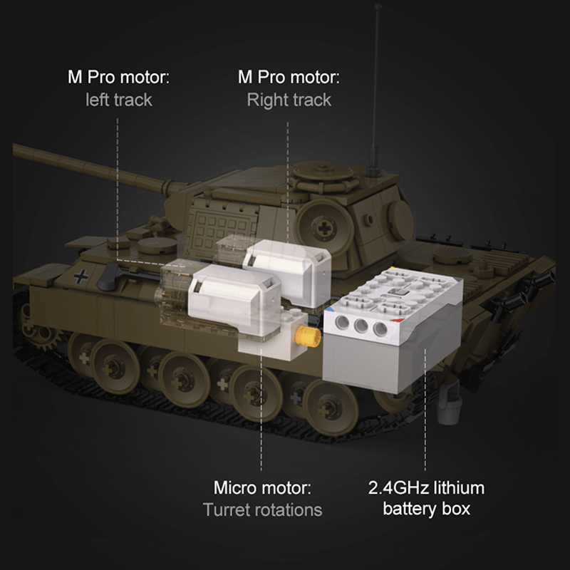 CaDa C61073W - Remote Controlled Panther Tank - vue 12 | Power Blockz