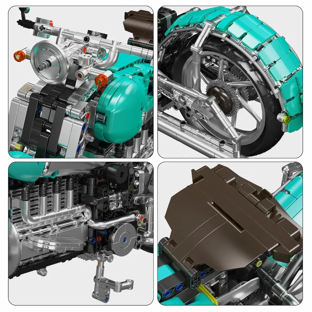 Mould King 23004 - American Cruiser Motorcycle - vue 4 | Power Blockz