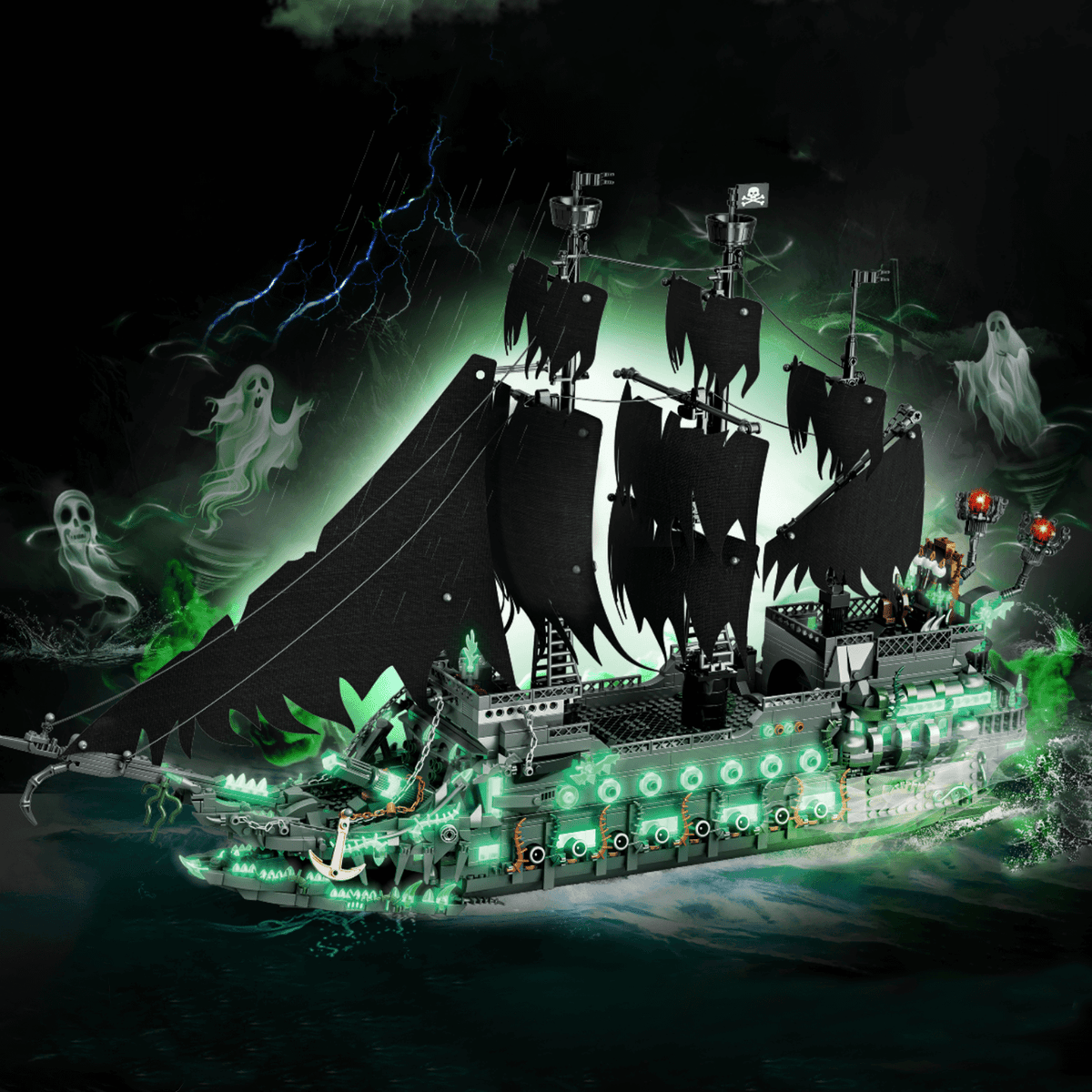 DK 6003 - Glow-In-The-Dark Ghost Ship - vue 2 | Power Blockz