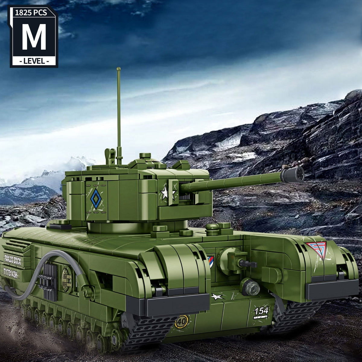 Panlos 632014 - Churchill tank - vue 2 | Power Blockz