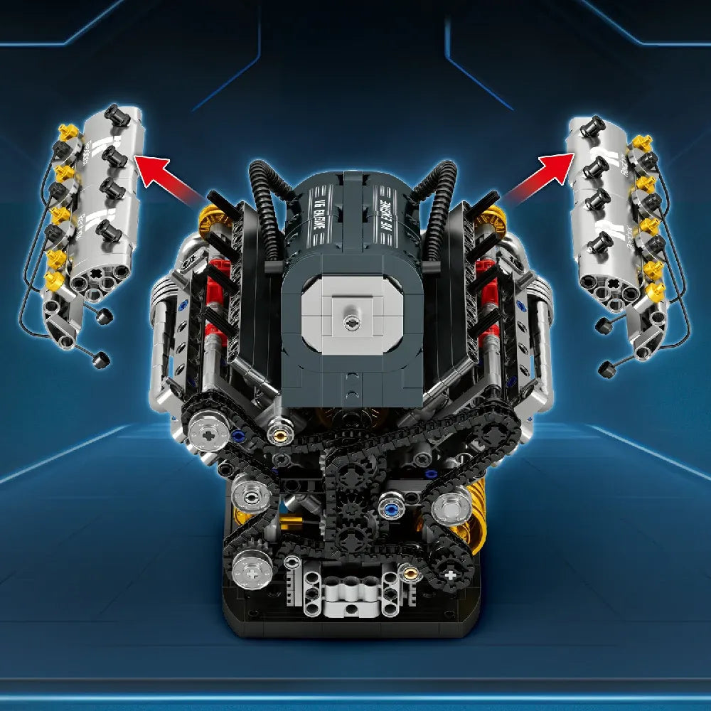 Reobrix 33013 - V6 Hybrid Technic Engine - vue 5 | Power Blockz