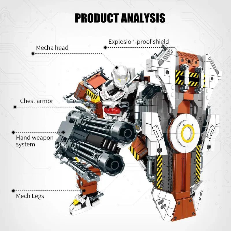 Mecha MU2 Heavy Defense White Shark Robot Bricks Toy | 1495pcs - Mecha MU2 Heavy Defense White Shark Robot Bricks Toy - vue 3 | Power Blockz