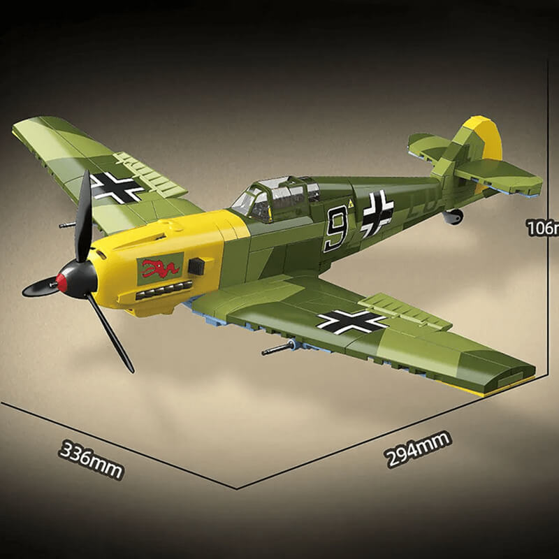 Quanguan 100288 - Messerschmitt Bf109 - vue 3 | Power Blockz