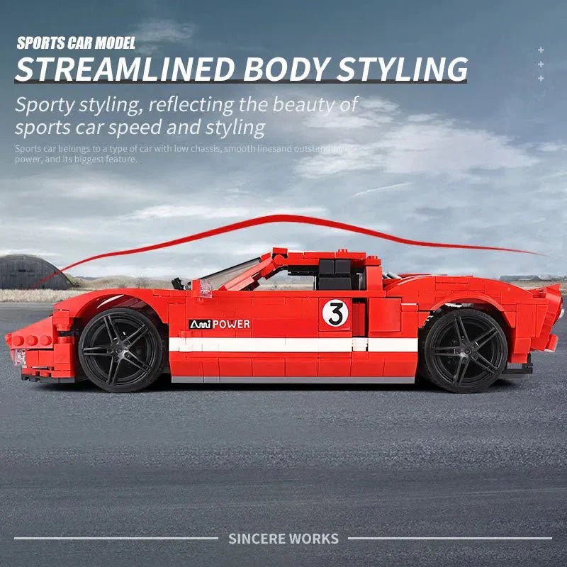 Mould King 10002 - 2005 Heritage GT40 Racer - vue 5 | Power Blockz