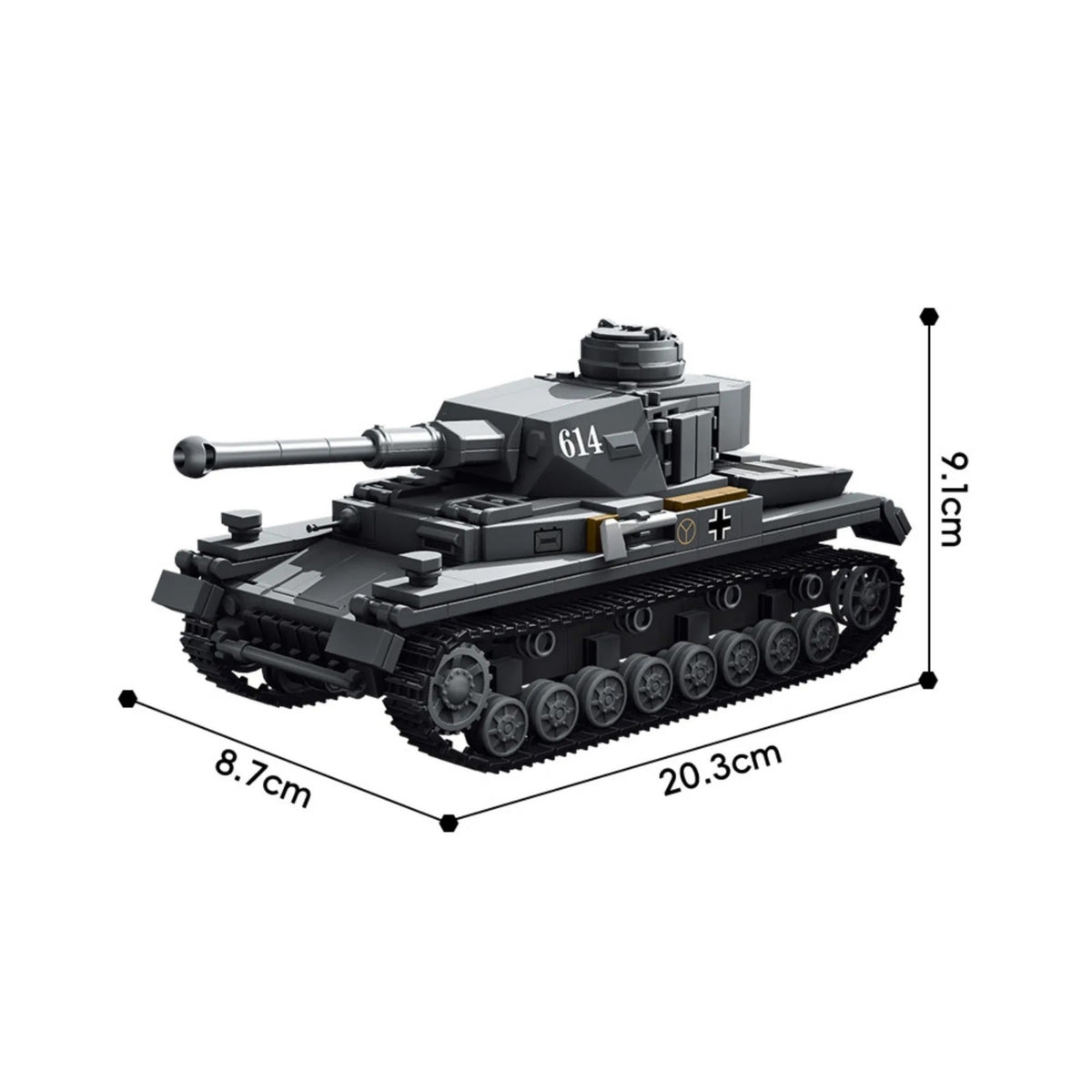 TK9001 - German Panzer IV Battle Tank - vue 6 | Power Blockz