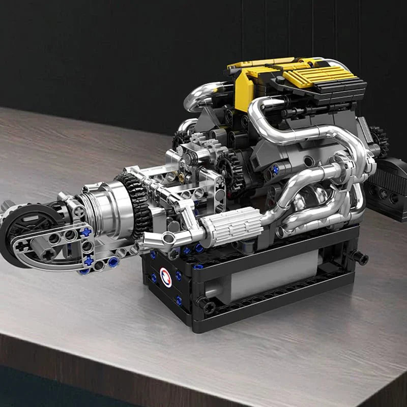 Mould King 10207 - PAG Supercar V12 Engine Technic - vue 4 | Power Blockz